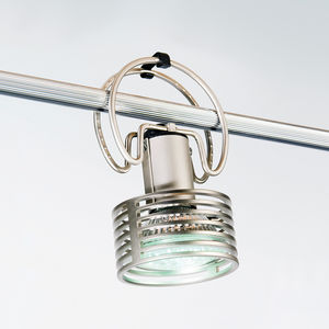 LED track light / round / metal / commercial