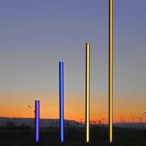 urban bollard light / contemporary / stainless steel / acrylic glass