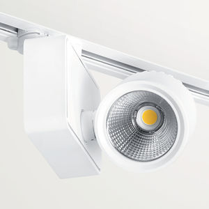LED track light / round / aluminum / glass