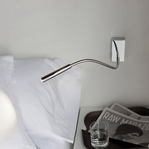 contemporary wall light / chromed metal / nickel / LED