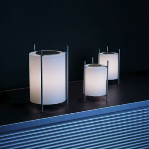 table lamp / contemporary / chromed metal / polycarbonate