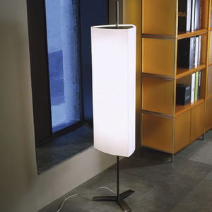 floor-standing lamp / contemporary / fabric / nickel