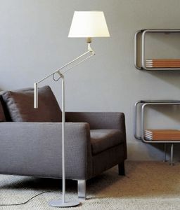 floor-standing lamp / contemporary / metal / cotton