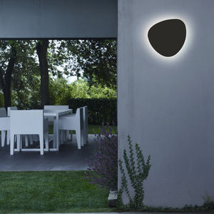 contemporary wall light / outdoor / aluminum / wooden