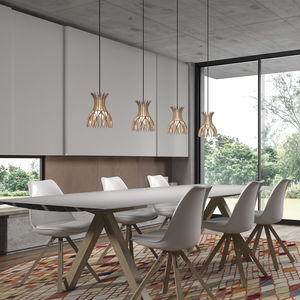pendant lamp / contemporary / aluminum / wooden