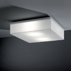 contemporary ceiling light / square / brushed stainless steel / Plexiglas®