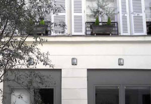 contemporary wall light / outdoor / glass / stainless steel