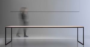hanging light fixture / LED / linear / metal