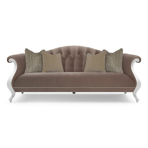New Baroque design sofa / fabric / 4-seater / beige