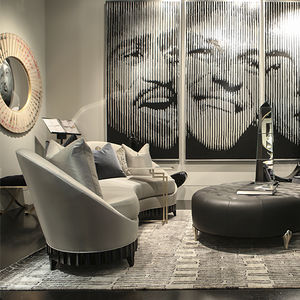 semicircular sofa / contemporary / velvet / satin