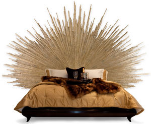 double bed headboard / original design / wooden