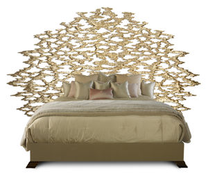 double bed headboard / traditional / wooden