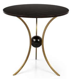 traditional pedestal table / wooden / metal / round