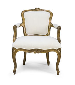 Louis XVI style armchair / velvet / satin / silk