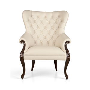 traditional armchair / velvet / satin / silk