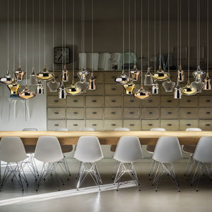 pendant lamp / original design / blown glass / metal