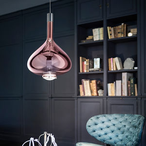 pendant lamp / original design / blown glass / metal