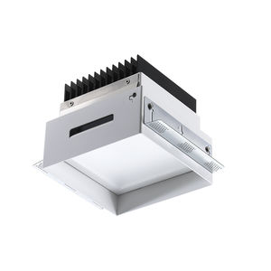 recessed downlight / LED / square / aluminum