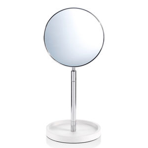table mirror / contemporary / round / chrome-plated brass