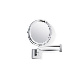 wall-mounted mirror / contemporary / round / chrome