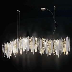 pendant lamp / contemporary / metal / opalescent glass