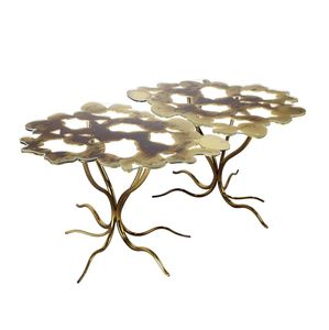original design coffee table / glass / bronze