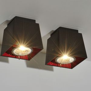 contemporary ceiling light / square / fabric / LED