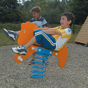 Metal spring rocker - DUCK - TLF srl - HPL / animal / 1-seat