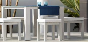 contemporary table / wooden / rectangular / garden