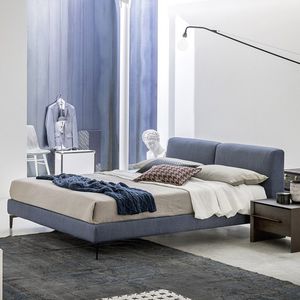 double bed / contemporary / upholstered / with upholstered headboard