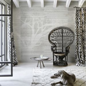 contemporary wallpaper / nonwoven fabric / floral / fabric look