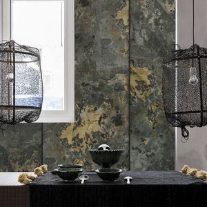contemporary wallpaper / nonwoven fabric / abstract motif / fabric look