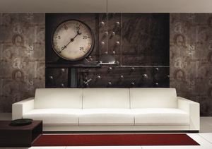 contemporary wallpaper / patterned / metal look / brown