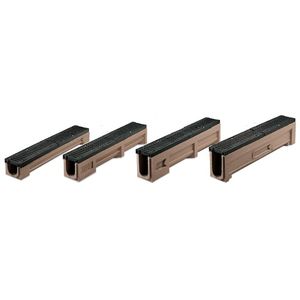 polymer concrete drainage channel / corner / with grating / sloped
