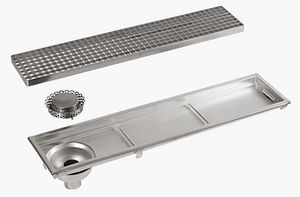 stainless steel drainage channel / with grating / bathroom
