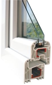 casement window / PVC / double-glazed / thermal break