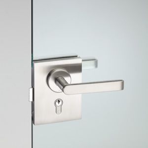 glass door handle / metal / contemporary / with lock