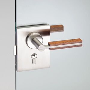 glass door handle / metal / wooden / contemporary