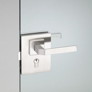 glass door handle / metal / contemporary / with lock