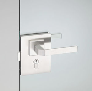 glass door handle / metal / contemporary / with lock