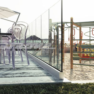 glass railing / aluminum / glass panel / outdoor