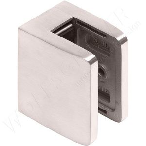 brushed stainless steel glass clamp