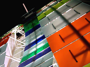 solar control glass panel / textured / solar shading / translucent