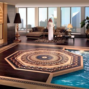 solid wood floor medallion