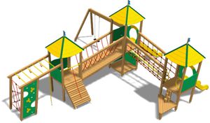 playground play structure / wooden / modular
