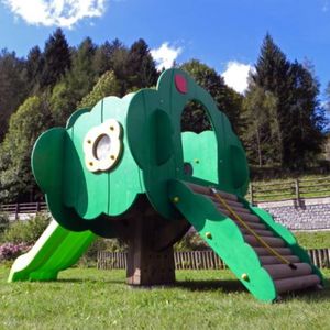 playground play structure / wooden / galvanized steel