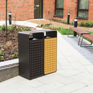 perforated sheet metal trash can