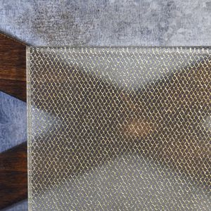 laminated glass panel / patterned / for doors / for interior