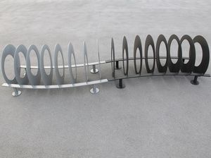 zinc-plated steel bike rack / original design / for public spaces