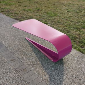 public bench / contemporary / stainless steel / double-sided